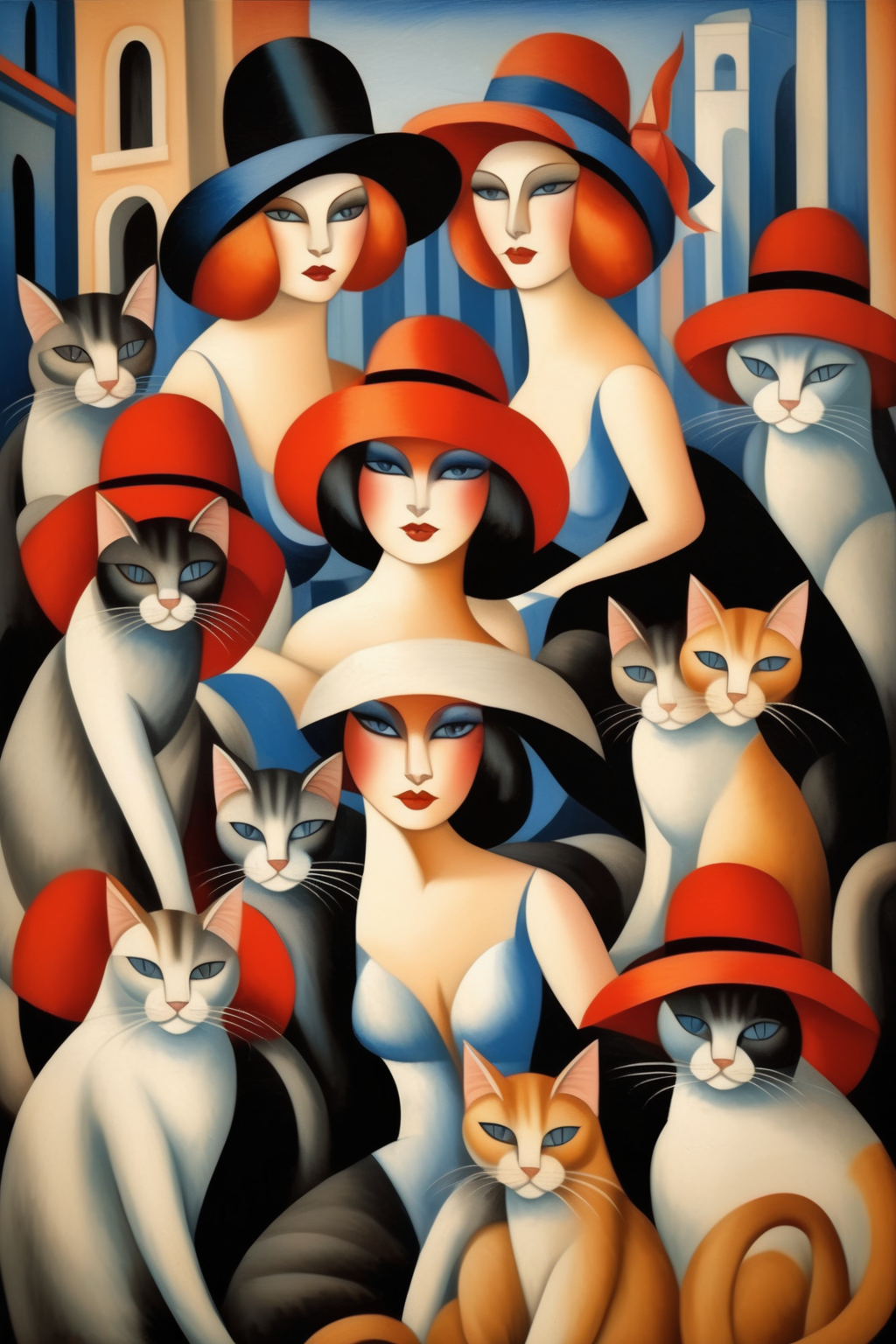 00493-3491675133-_lora_Jean Metzinger Style_1_Jean Metzinger Style - many siberian cats on a italian city in the style of Tamara de Lempicka. Wom.png